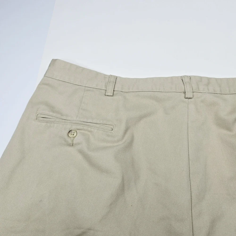 Polo Ralph Lauren Pants Mens 42x34 Khaki Tan Pleated Chino Trousers Cotton 42